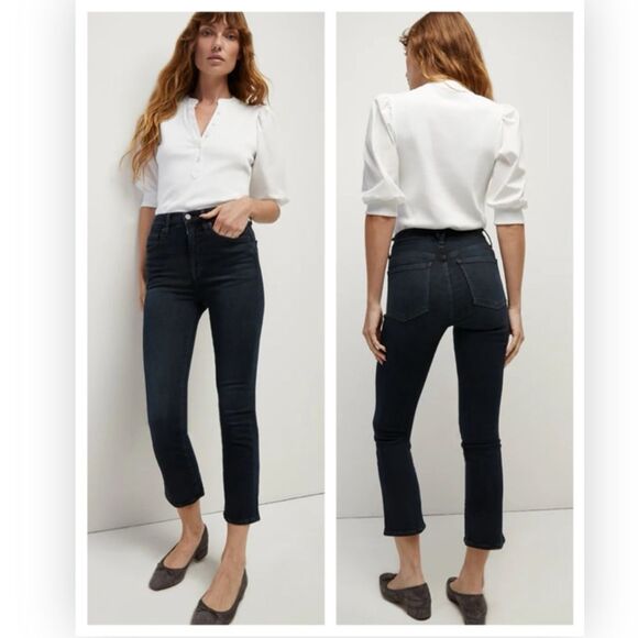 Veronica Beard Carly Kick Flare Ankle Jeans 23 Dark Ink NWT $258 - Picture 1 of 6